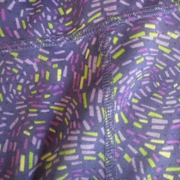 L.L. Bean girls skort athletic shorts purple lime green geometric size 14 50+UPF - Picture 3 of 7